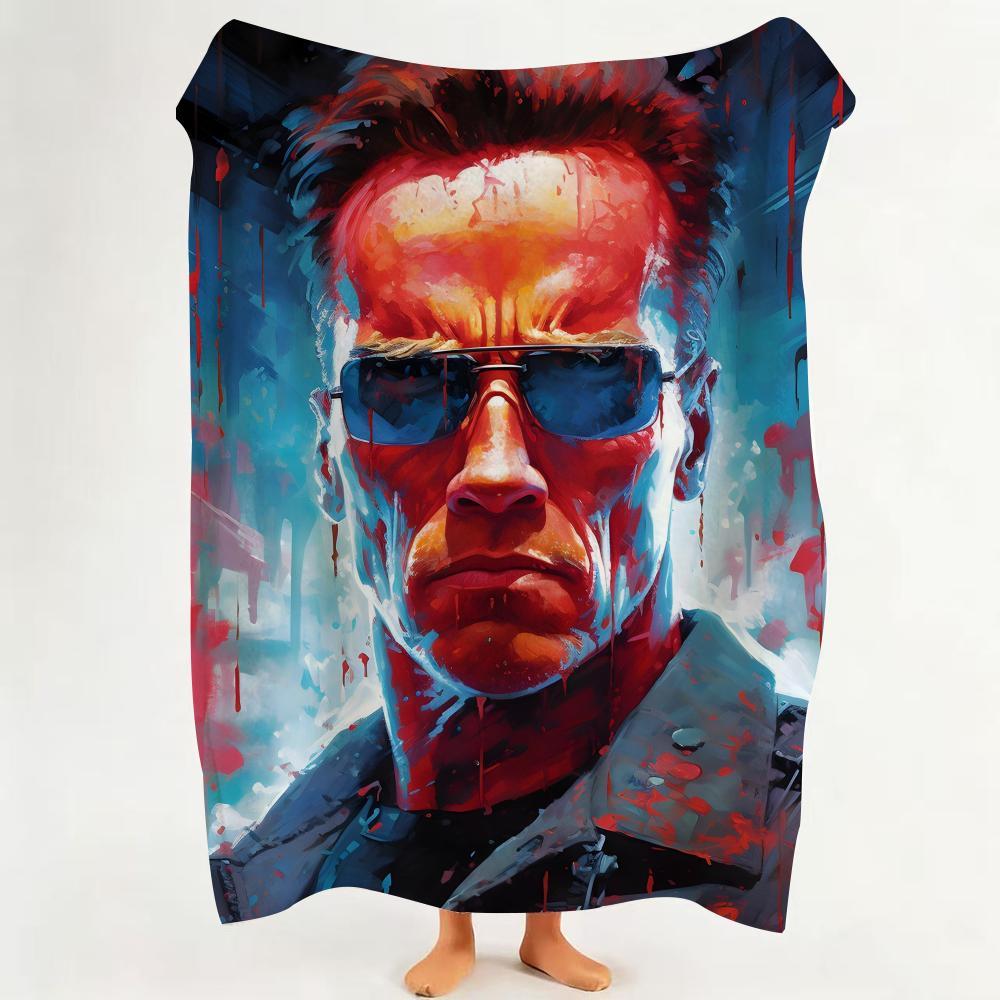 Celebrity AArnold SSchwarzenegger Throw Flannel Throw Blanket Suitable for Sofa Living Room Bedroom
