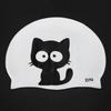 Unisex Cartoon Children Universal Cute Silicone High Elasticity Sports Swimming Cap(Cat)