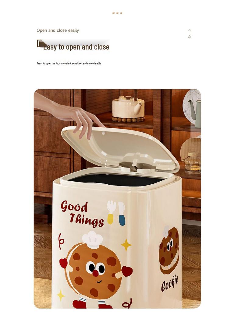 Wheeled Flip-Top Trash Can: Large Capacity for Living Room