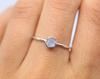 Rainbow Moonstone Round Gemstone Handmade Ring, 925 Sterling Silver Women Ring, Stackable Ring, Minimalist Ring, Bezel Ring