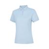 Li Ning Solid Color Pullover Sports Polo Shirt Women Tops Sky-Blue APLU198-3