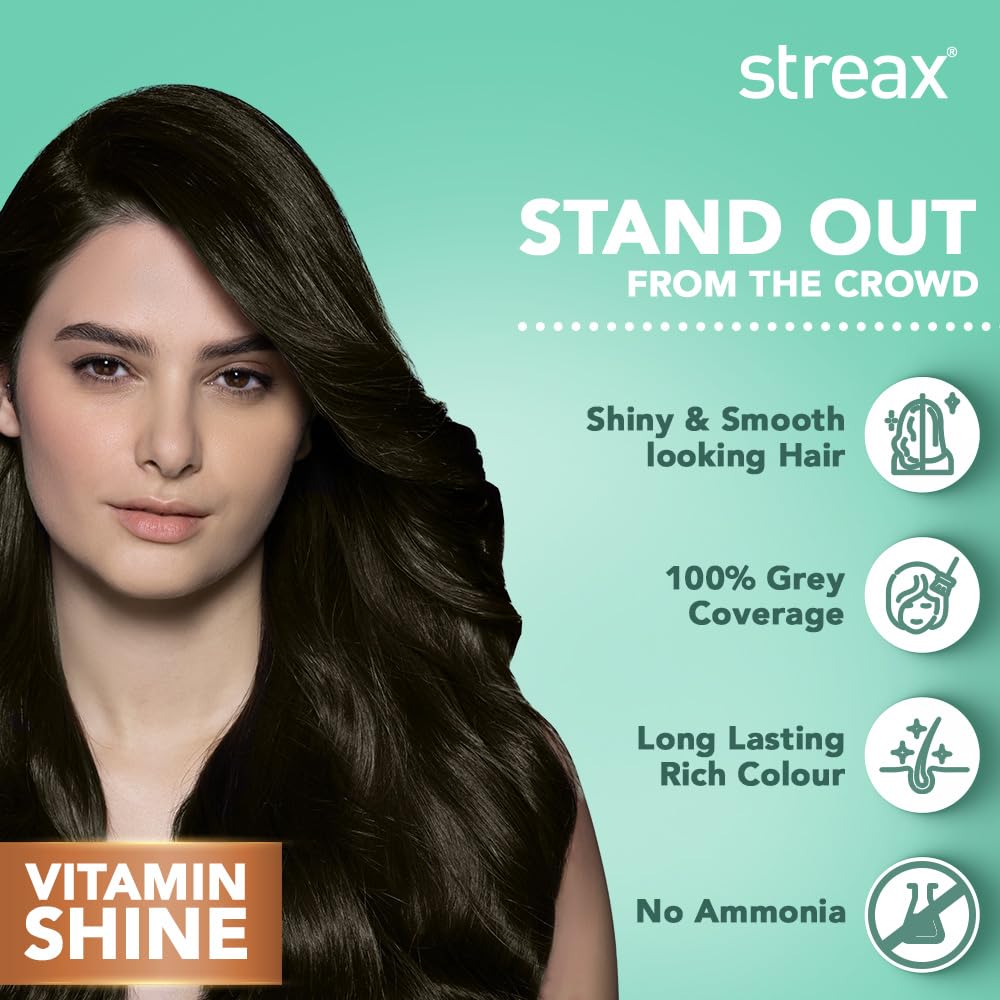 Streax Стойкая краска для волос 4.3 Золотисто-коричневый 120 мл Упаковка 1 Стойкая кремовая краска для волос Женская
