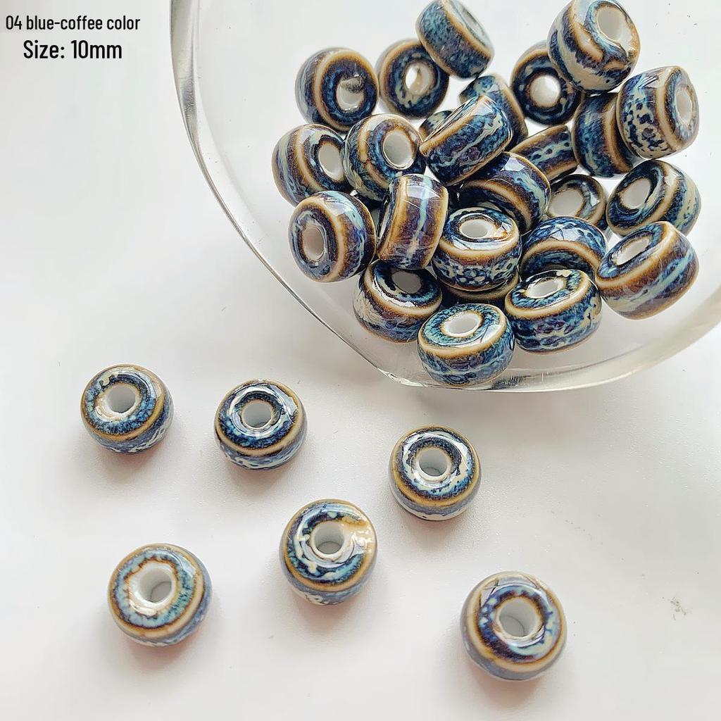 High-Temp Ceramic Glazed Round Spacer Beads for DIY Jewelry