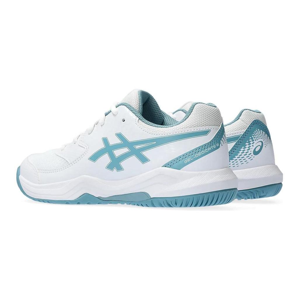 Asics Gel Dedicate 8 GS White Gris Blue Kids Sneakers 1044A077-100