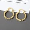 925 Sterling Silver Twisted Rope Hoop Earrings for Women French Gold Color Earrings Jewelry New