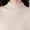 Hengyuanxiang Women's 100% Wool Thin Knit Half-High Neck Sweater