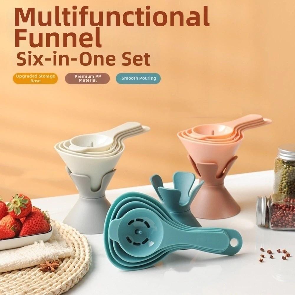 BPA-Free Liquid Transfer Funnel Food Grade Plastic Egg Separator Funnel Combo Filtering Powders