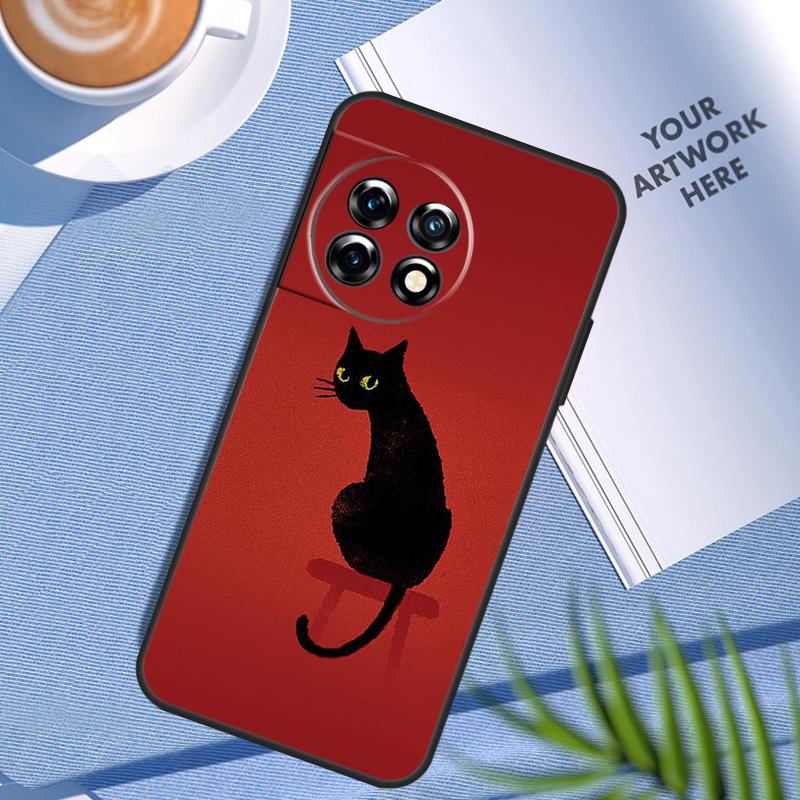 Черный Кошачий Мордочка Китти Чехол Для OnePlus Nord CE 5 2 3 4 Lite N20 N30 OnePlus 15 13 12 11 9 10 Pro 13R 10T 13T Обложка