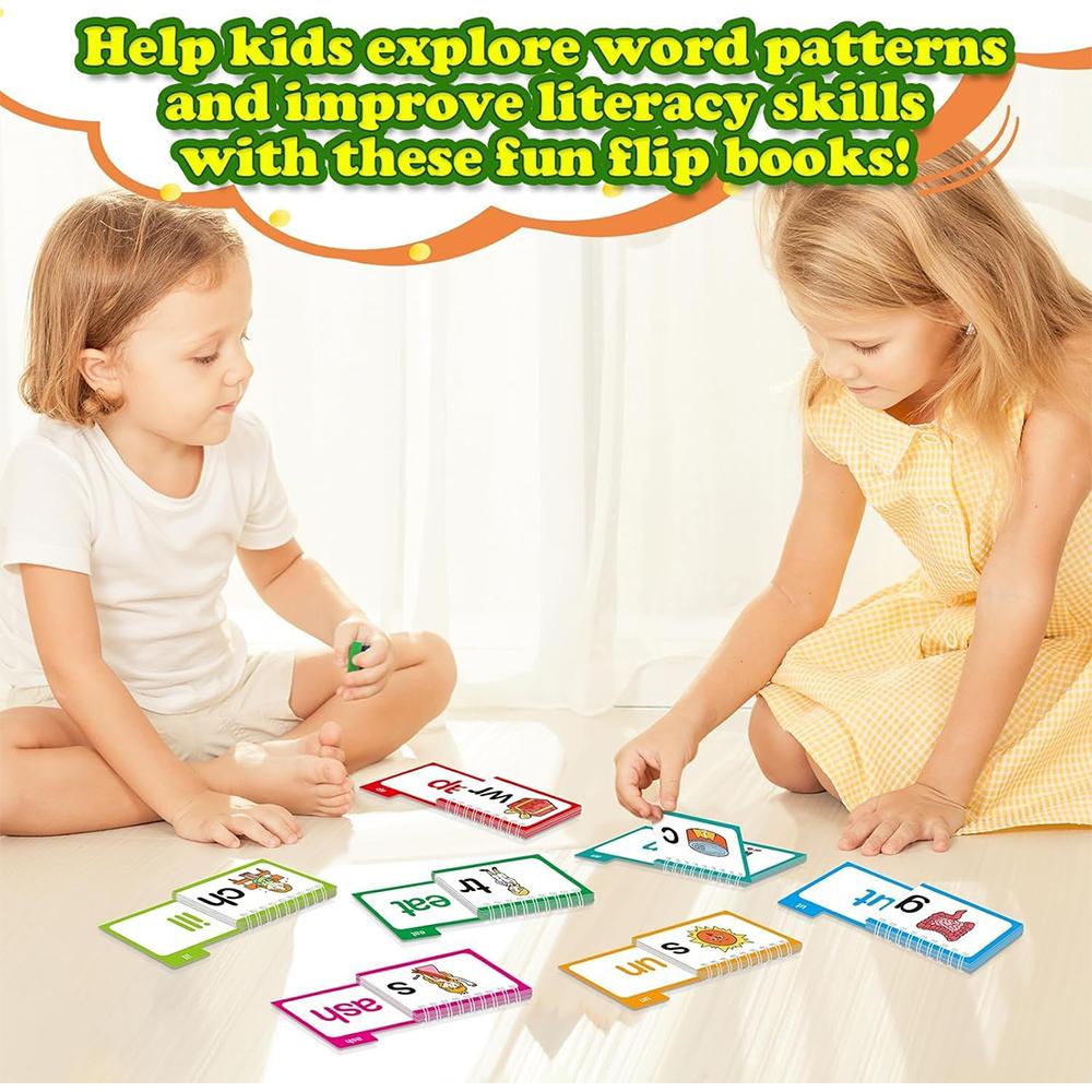 30 книг-перевертышей для чтения и рифмовки, книги-перевертыши для изучения семейств слов, карточки для изучения словарного запаса ABC, карточки для изучения слов, обучающие игры для чтения