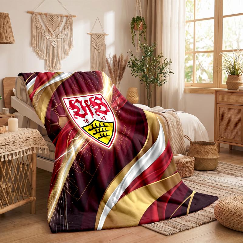 VfB Stuttgart Football Print Flannel Blanket Soft Warm Sofa Bed Throw Blanket For Home Office Bedroom