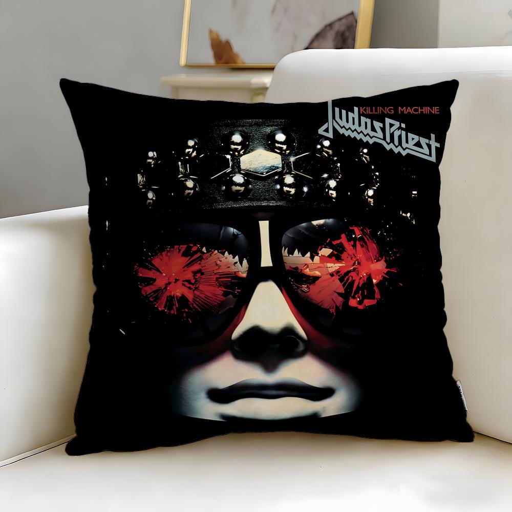 Классическая группа Judas Priest Наволочка Мягкая Легко стирающаяся Подушка Универсальная для Дивана Кровати Путешествий и Офиса