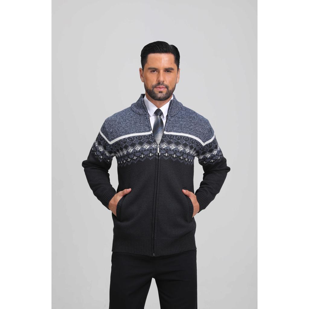 Cozy Up Свитера для мужчин, мужской кардиган на молнии, повседневный вязаный свитер с воротником-стойкой и карманами, куртки для мужчин