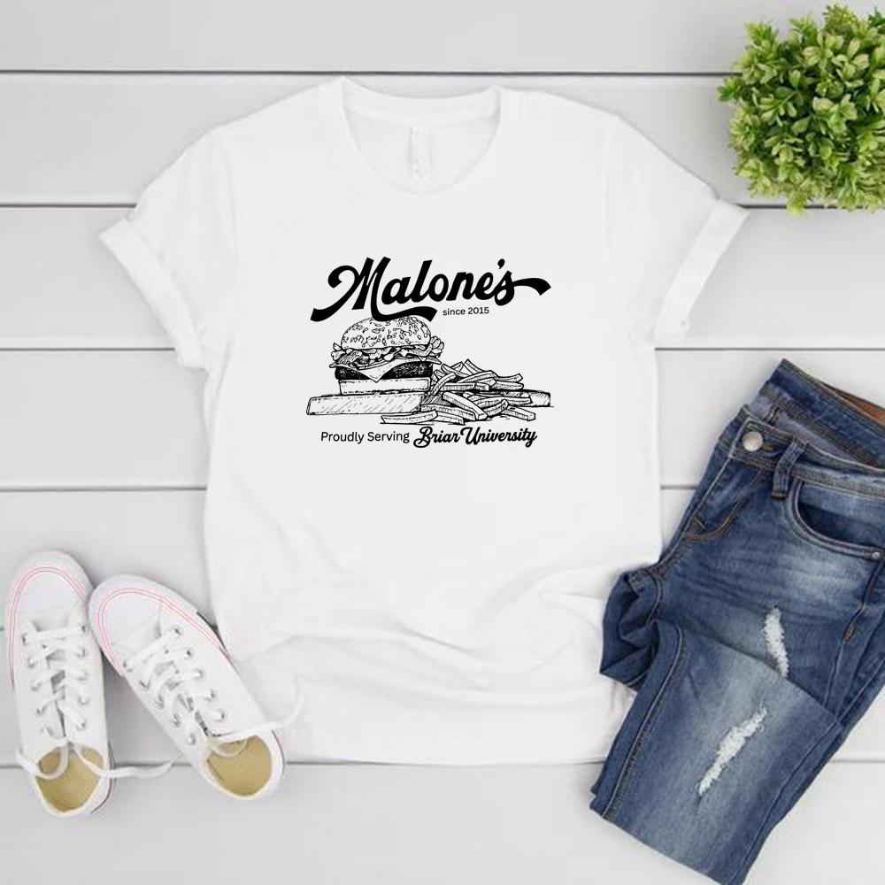 Malone's С 2015 года Футболка Университета Брайар Романтическая футболка для хоккеистов Футболка с лучшими бургерами Винтажные футболки с коротким рукавом Книжный подарок