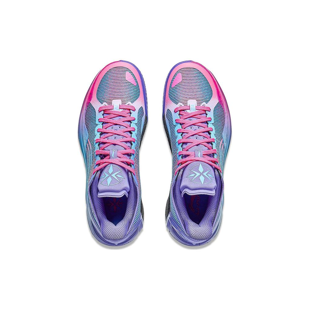 Li Ning Blade 4 V2 Амортизация Скользкая Подошва Легкие Отскок Низкие Баскетбольные Кроссовки Мужские Сине-Фиолетовые ABAU037-9