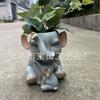 1 piece of creative cute elephant flower pot shape, resin statue ornament, balcony garden and courtyard decoration
