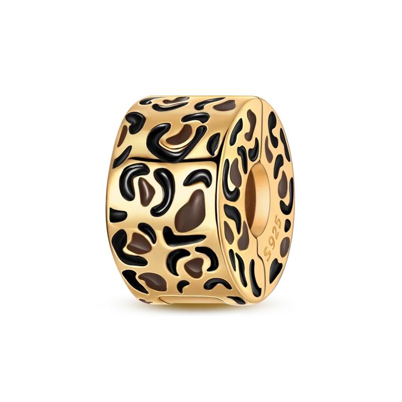 925 Silver Golden Series Charms Bead with CZ Zircon Whale Butterfly Sun Pendant for DIY Fashion Jewelry Bracelet