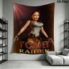 Tomb Raider Lara Wall Tapestry Aesthetic Wall Hanging Printed Fabric Blanket Decorative Tapestries for Bedroom Living Room Home Decor