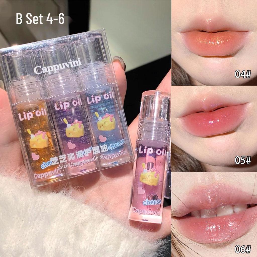 Набор блесков для губ Cappuvini: Прозрачный, Увлажняющий, Придающий объем блеск с зеркальным сиянием