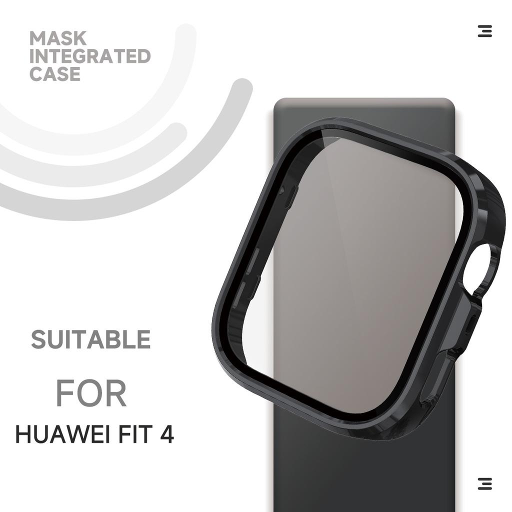 Стекло+Чехол для Huawei Watch Fit 4 Всесторонний Защитный Экран Жесткий ПК Бампер Закаленное Стекло Чехол для Часов для Huawei Watch Fit 4 Pro