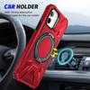 For iPhone 12/12 Pro 6.1 Inch Phone Case TPU+PC Magnetic Back Shell with Rotary Kickstand