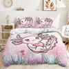 Cartoon salamander cute duvet cover for bedroom room decoration soft and comfortable quilt cover three-piece set