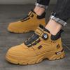 High-top Men's Shoes Leather Martin Boots Men's Autumn and Winter 2024 New Tooling Locomotive Shoes Men's Rotating Button Trendy Shoes