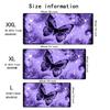 Purple Butterfly Mouse Pad Large Computer Office Game Table Mat Xxl Rubber Antislip Stitched Edges Keyboard Mats Long Desk Pads