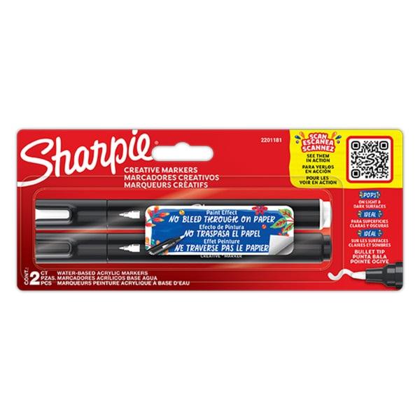 Creative acrylic markers black and white 2 pcs 1817