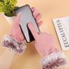 Новые модные женские перчатки осень-зима милые пушистые теплые варежки с длинными пальцами варежки женские спортивные женские перчатки на открытом воздухе экран