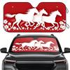 One Piece Of UV Protective Sunshade Featuring A Racing Horse Silhouette Design For The Front Windshield Of An RV, Complete With