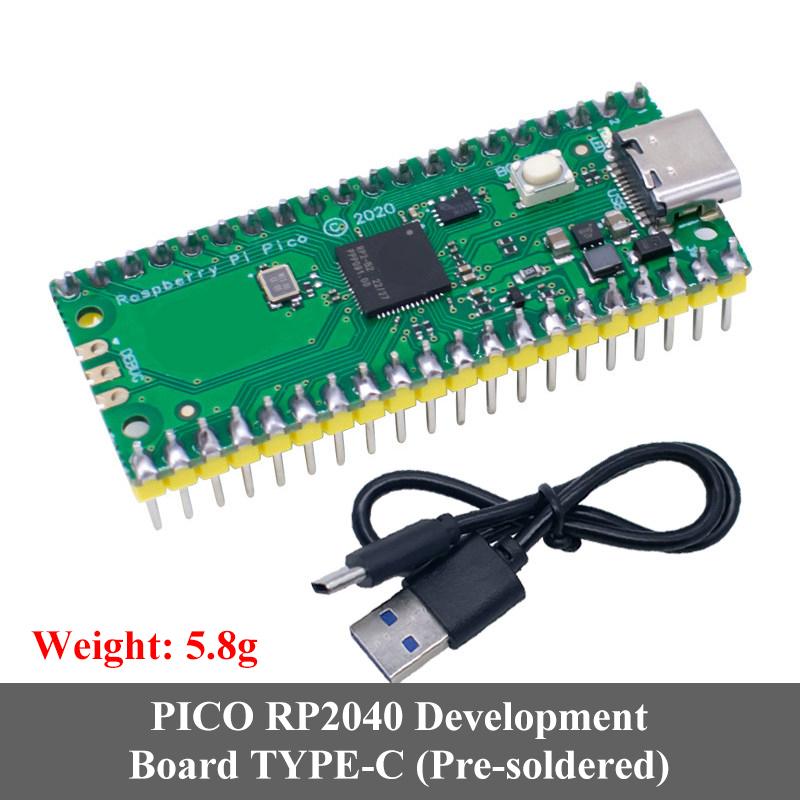 Плата разработки микроконтроллера Raspberry Pi Pico RP1111 с двумя ядрами, интерфейс Micro USB, компактный размер, мощная плата микроконтроллера