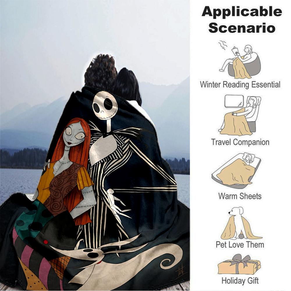 Nightmare Before Christmas Art Blanket Soft Throw Blanket For Home Bedroom Bed Sofa Travel Office Solid Christmas Blanket