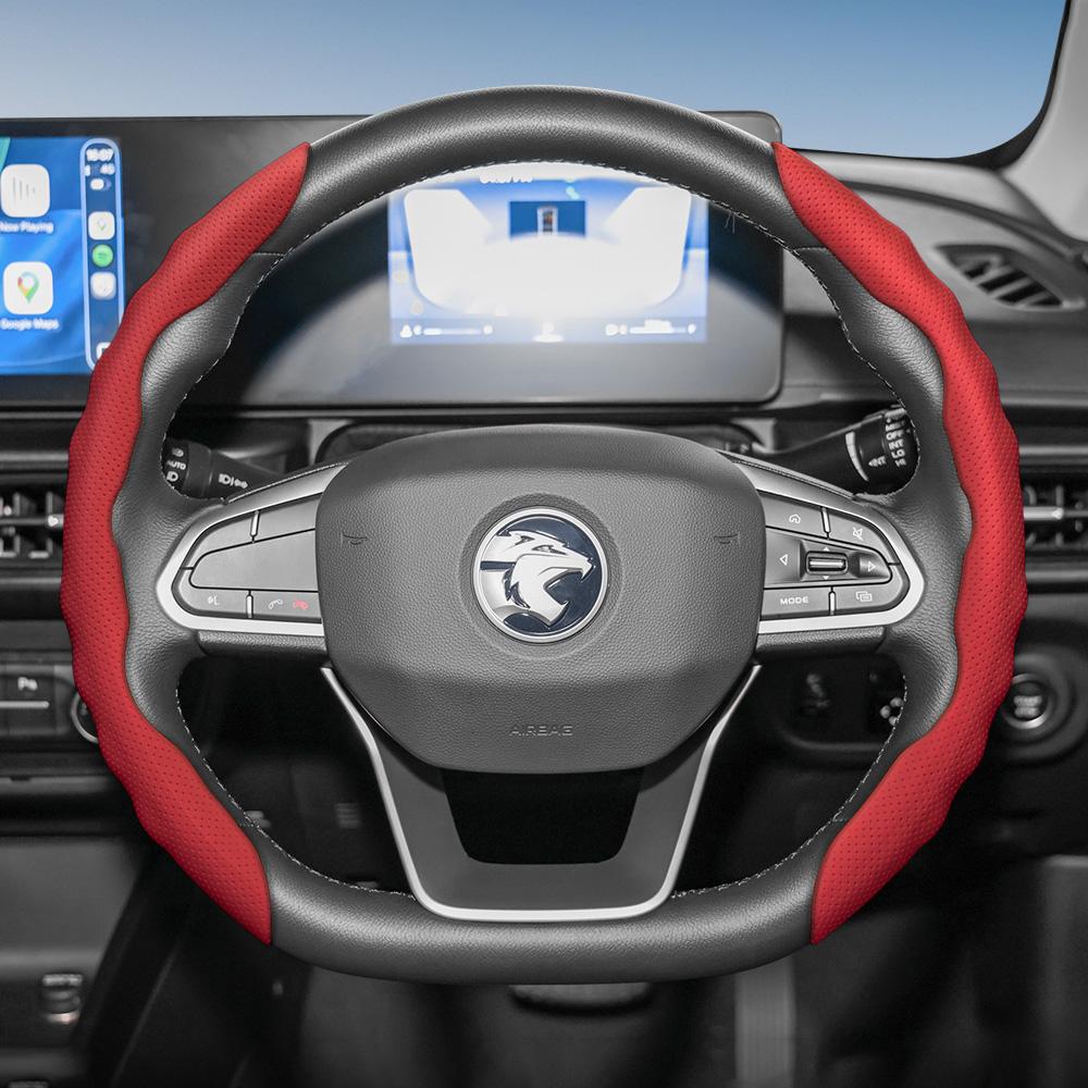Подходит для чехла на руль Proton, Спортивный дизайн в форме волны, Дышащая кожа, Сегментированный влагопоглощающий защитный чехол на руль,
