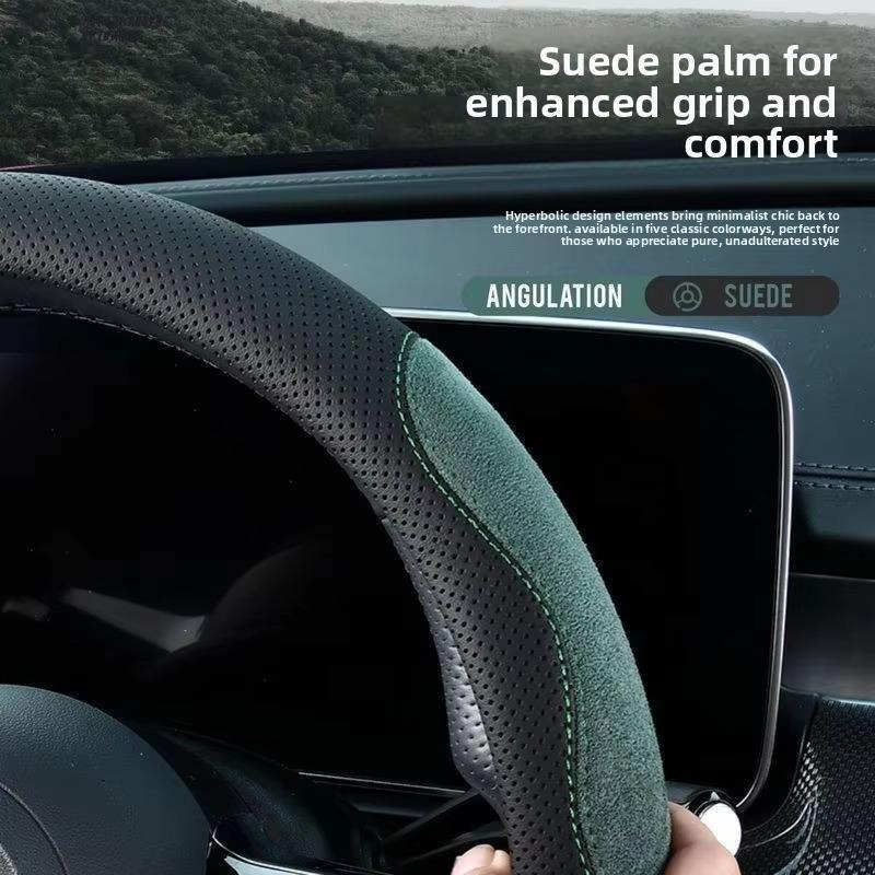 Xiaomi Breathable Soft Car Steering Wheel Cover Anti Slip Durable Leather Lining Universal Interior Protector For Cars Trucks SUVs