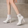 2024 New Fashion Side Zipper Shorts Boots Autumn/Winter Women's Ankle Boots Chunky Short Leg Boots Ladies High Heels Shoes 10cm
