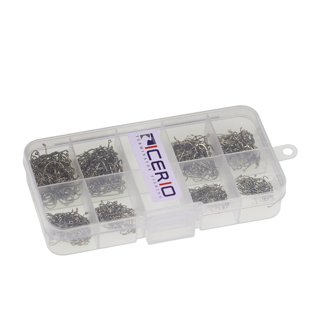 800Pcs High Carbon Steel Barb Barbless Fly Tying Hook For Dry Wet Nymph Jig Nymph Streamer Caddis Fly Trout Fishing Lures