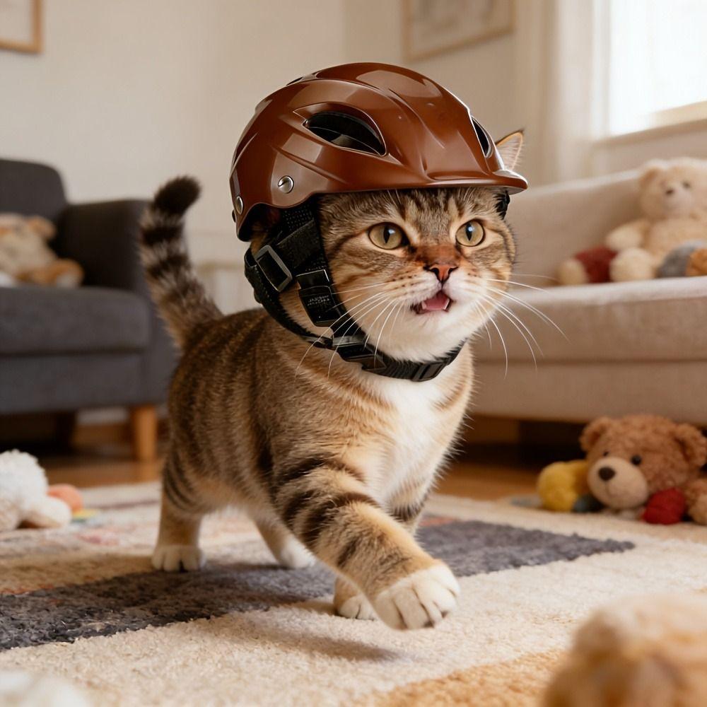 Adjustable Dog Helmet Comfortable Fit Cat Locomotive Helmet Fashion Dog Riding Helmet  Traveling