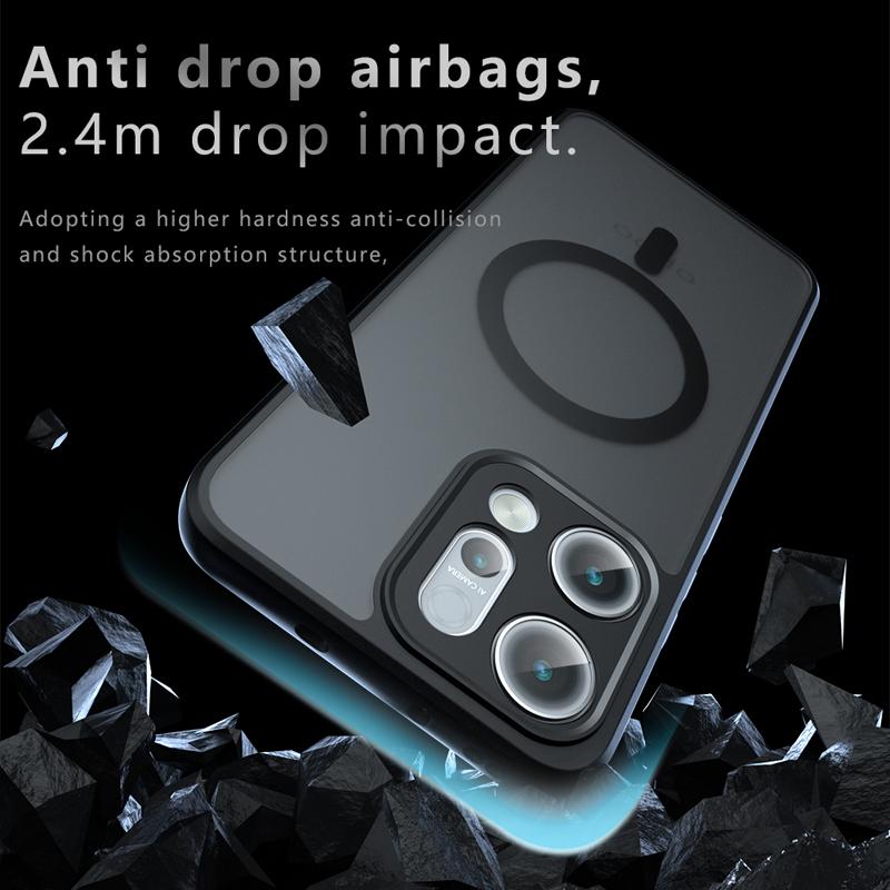 Для OPPO Reno 14 14 Pro 5G Чехол Противоударный Магнитный Матовый ПК+ТПУ Защита от отпечатков пальцев Прозрачная Крышка для Reno14