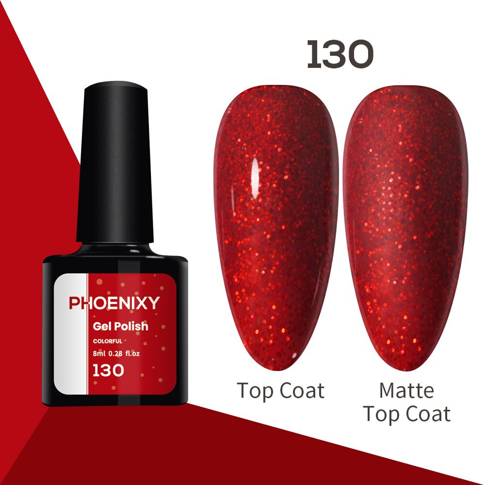 Лак для ногтей PHOENIXY, 8 мл, УФ-светодиодный гибридный лак для дизайна ногтей, гель-лайнер для маникюра, полупостоянная основа, верхнее покрытие, гель с блестками, блестящие цвета, гель