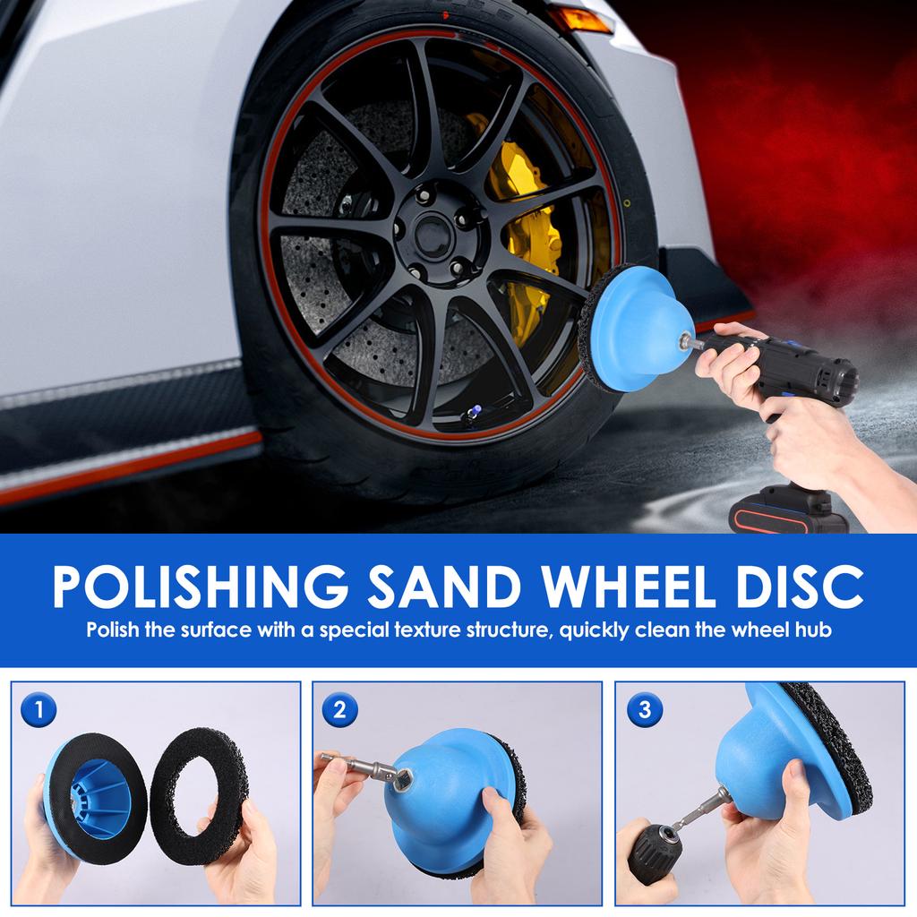 Wheel Hub Brush Cleaning Rotor Auto Wheel Hub Grinder Rust Grinding Removal Tool With Drill Adapter for Car Truck Motorcycle