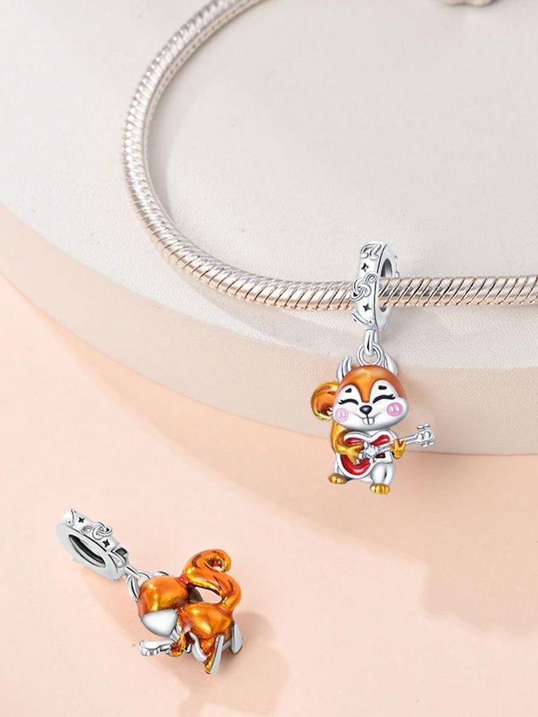 Charms Plata Autumn Owl Squirrel Beads Charm Copper Plated Fit Charms Copperoriginal Bracelet For Jewelry Making Diy Charm