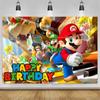 New Super Malos Bros Theme Birthday Backdrop For Children Happy Birthday Baby Shower Party Decor For Home Wall Banner Supplies