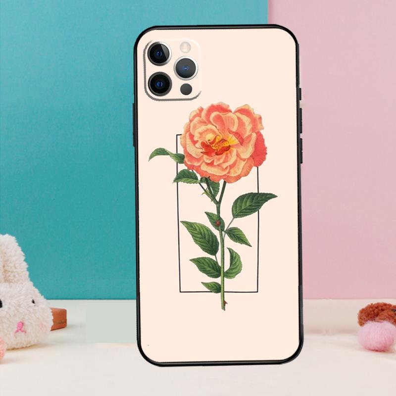 Эстетичный Цветочный Чехол Для Телефона Для iPhone 17 Air 16 15 13 12 11 14 Pro Max 12 13 mini 15 16 Plus 16e Чехол