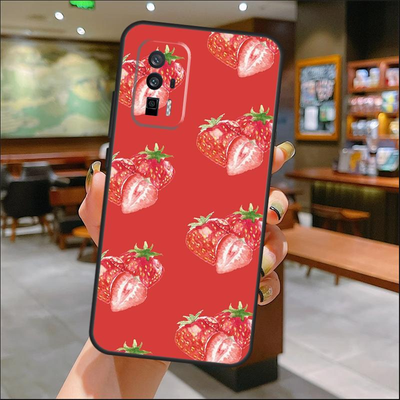 Клубничный чехол для Xiaomi 14 Ultra 15 13 11T 12T 13T 14T Pro POCO X7 Pro X3 X5 X6 M6 F5 F6 Pro