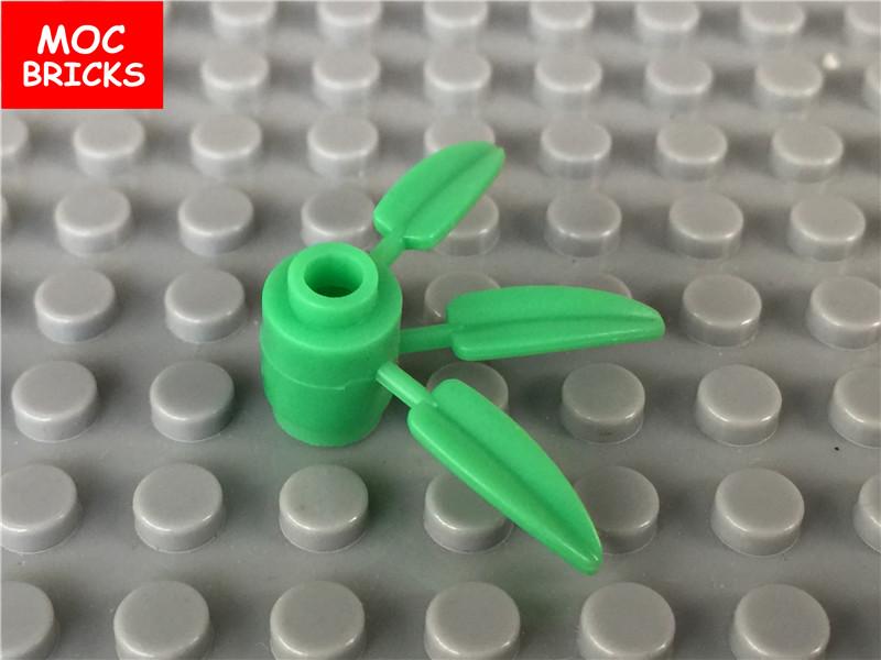 Нетоксичные 20 шт./лот Кубики Moc Растение Зеленый Бамбук Листья Дерева Для Цветов Совместимы с 30176 Конструктор Фигурка Игрушка Детские Игрушки Подарок