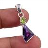 Подвеска из стерлингового серебра 925 пробы с натуральным аметистом и перидотом 1,25 дюйма Z7Z86