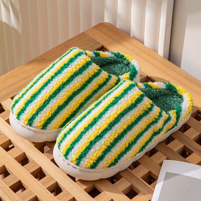 Зимние хлопковые тапочки домашние теплые нескользящие на толстой подошве плюшевые домашние тапочки бархатные хлопковые туфли женские для улицы