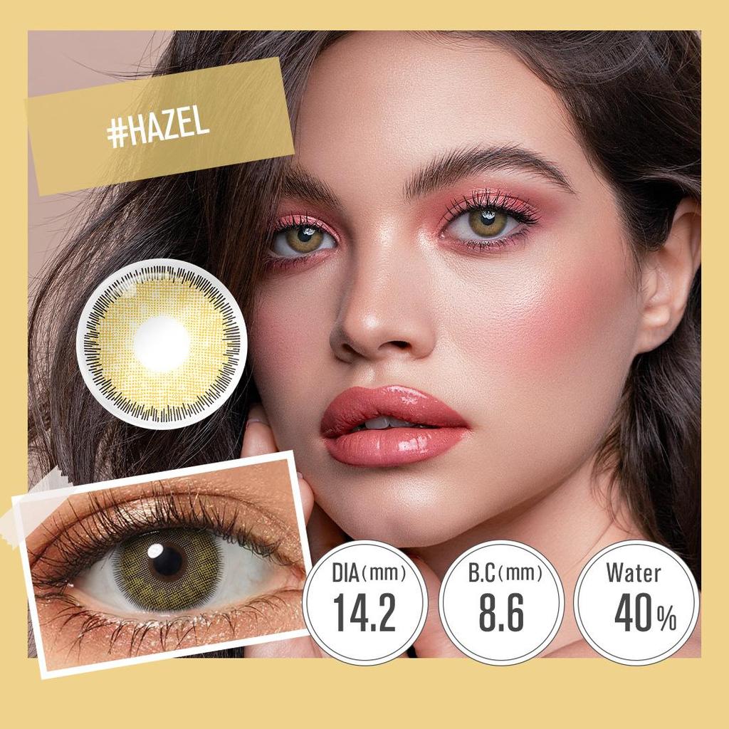 FreshGo Prescription Color Contact Lenses With Diopters Soft Colored Lenses 1 Pair Natural Color Lenses for Vision Eye Lens