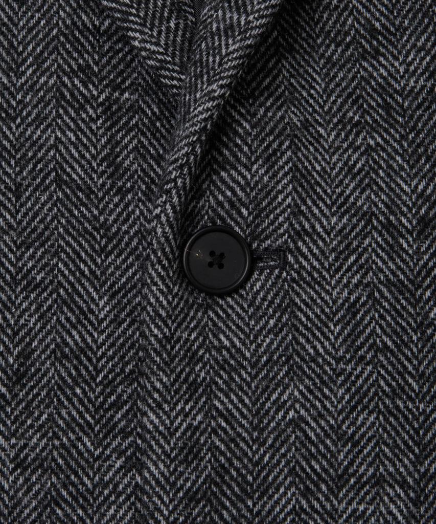 Musinsa Standard Manteco Herringbone Daddy Shoulder Single Long Coat [Dark Gray]