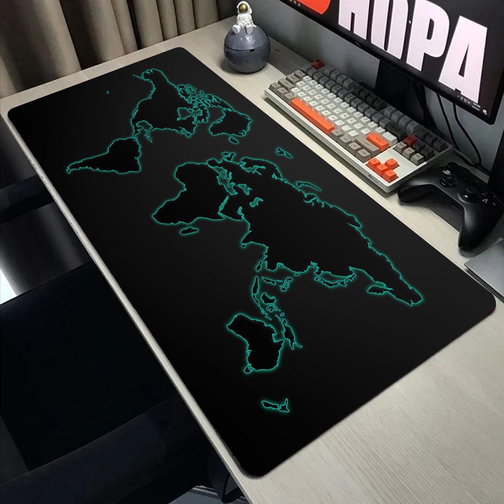 Earth Map Mouse Pad Large Computer Office Game Table Mats XXL Rubber Antislip Gaming Keyboard Mousepads Long Desk Pads